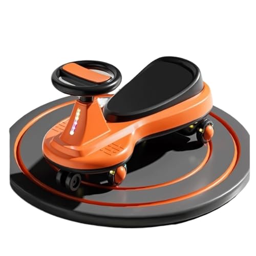 KLJUddGY Coche oscilante Flexible con Ruedas Intermitentes, Bicicleta de Equilibrio, Patinete for niños con Pedales, Coche de Empuje for niños pequeños(Oranje)