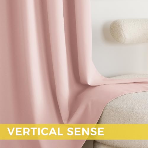 Image of NICETOWN Blush Pink Room Darkening Curtains 84 Inches Long 2 Panels | For Girls Room, For Bedroom, Thermal Insulated, Blackout Drapes, Grommet, Noise Reducing, W40 inch x L84 inch