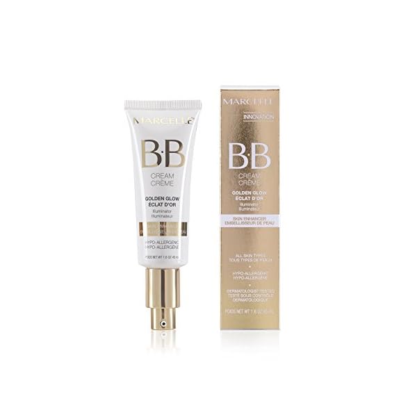 Marcelle-BB-Cream-Golden-Glow-Beauty-Balm-Universal-Shade Marcelle BB Cream Golden Glow, Universal Shade, Tinted Moisturizer, Skin Enhancer, Illuminator, Beauty Balm, Non-Comedogenic, Paraben-Free, Oil-Free, Hypoallergenic, Cruelty-Free, 1.5 fl oz