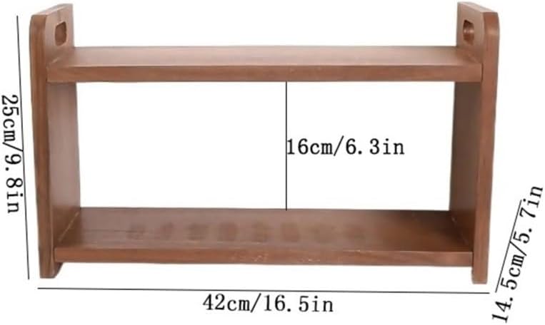 Cd Rack Minimalist Wooden Cd Record Rack Desktop Tea Sets Books Storage Shelf with Openwork Handle,