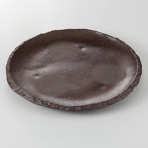 セトモノホンポ(Setomonohonpo) Set of 3 Carbonized Soil Round 7.5 Plates (9.0 x 1.0 inches (22.8 x 2.5 cm), 17.3 oz (490 g), Appetizer Plate, Japanese Tableware, Restaurants, Commercial Use,