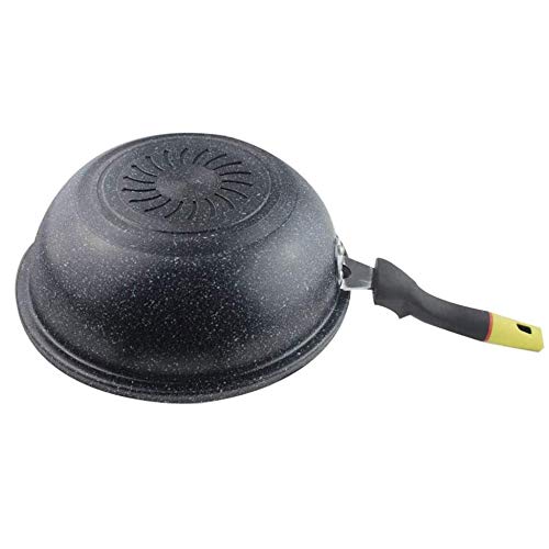 Wok antiadherente acero inoxidable con tapa 32 cm miniatura 5