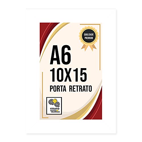 Kit 10 Porta Retratos 10x15 Moldura para foto A6 Cor Branca