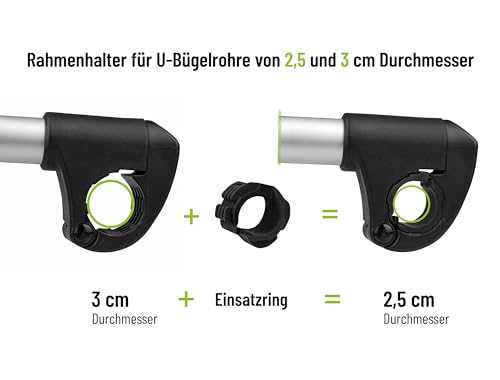 EUFAB 11247 Verstellbarer Strap-Rahmenhalter 27cm, Schwarz/Silber