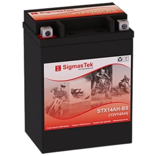 Deka ETX15 Compatible SLA Motorcycle Battery by SigmasTek STX14AH-BS 210CCA