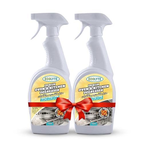 ECOLYTE+ Disinfectant Premium Oven Cleaner and Kitchen Degreaser Liquid Suitable for Ovens Chimney hoods Grills OTG Gas Stove Exhaust Fan Grease Grime Fats Oils Remover (750 ml - Pack of 2)