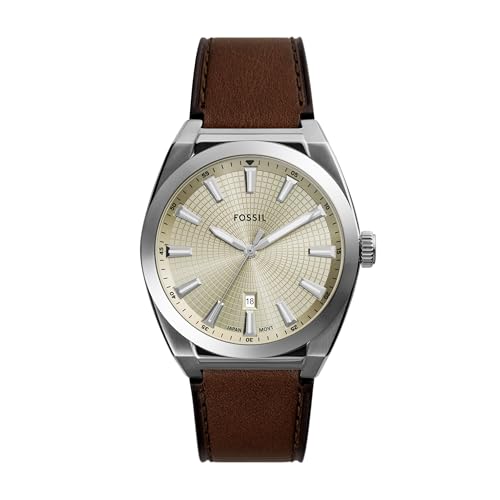 Image of Fossil Men's Everett Quartz Stainless Steel Watch, Three-Hand Watch for Men