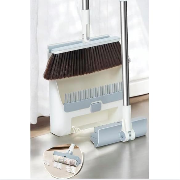 3-in-1 Broom, Dustpan, and Lint Roller Set – Adjustable Angle Broom with Self-Cleaning Dustpan and Extendable Handle Lint Roller for Pet Hair, Dust, and Dirt – Compact & Space-Saving Cleaning Kit 3-in-1 Broom, Dustpan, and Lint Roller Set – Adjustable Angle Broom with Self-Cleaning Dustpan and Extendable Handle Lint Roller for Pet Hair, Dust, and Dirt – Compact & Space-Saving Cleaning Kit