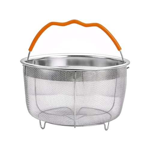 ICEICE Steamer Basket for Instant Pot Accessories 6 & 8 Qt - Stainless Steel Mesh Strainer Insert - Vegetable Steamer for Cooking Broccoli, Eggs, Pasta - Fits All Pressure Cooker Pots - Silver
