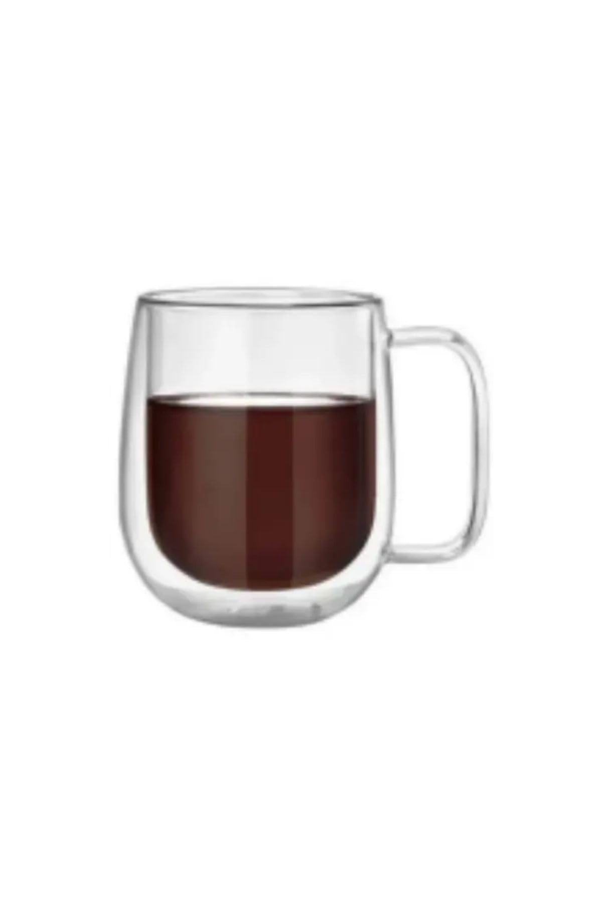 Çift Cidarlı Borosilikat Cam, Latte, Filtre Kahve, Süt, Bitki Çayı Kupa Fincan, 300 ML, 1 Adet - 12769