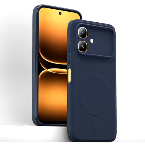 Image of Pikkme Back Cover for Infinix Smart 20 Soft Matte Silicone Mag-Safe Design (Mag-Safe Not Support) Camera Protection | Slim Fit Bumper Cover (Blue)