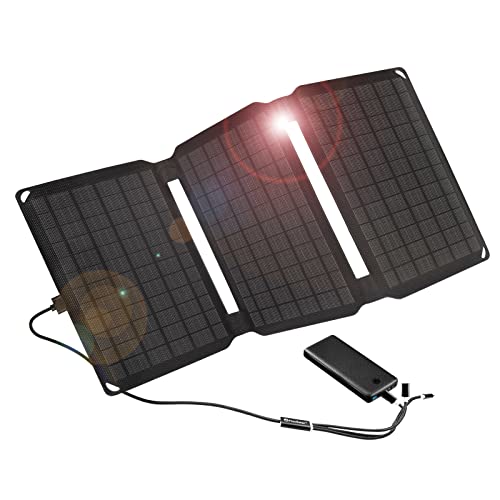 20W Portable Solar Panel Chargers Qc3.0 18W Usb-A Dc 19V Output Foldable Small Power Emergency Etfe Panels Ip67 Waterproof Camping Backpacking Hiking For Cell Phone Power Banks Flashlight Fans #TOP11