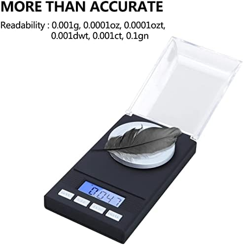 Hotloop High Precision Scales 50 x 0.001g Professional Digital Milligram Scale Pocket Scale Laboratory Letter Gold Jewelry Scale with Tweezer, Calibration Weight and Weighing Pan, Battery Included