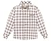 Lilax Boys Wedding Outfit, Toddler & Young Boys' Fashion Pant Set, Plaid Dress Shirt, Pants, Bowtie and Suspenders (6 Years, Beige)