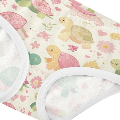 Wusikd Turtles Girls' Underwear Cotton Flowers Hearts Girls Briefs Soft Toddler Underwear 2T4