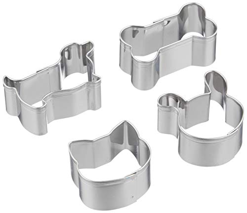 Pearl Metal Raffine D-6151 Stainless Steel Cookie Cutter Die, Set of 4, Dock, Bone, Rabbit, Cat