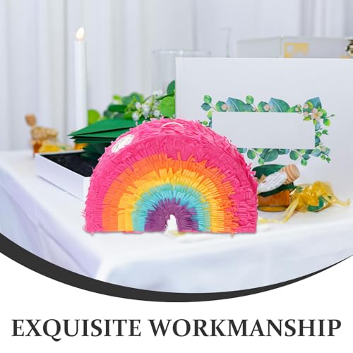 Piñata arcoíris boho para fiestas de carnaval y navidad infantiles en jardín 3
