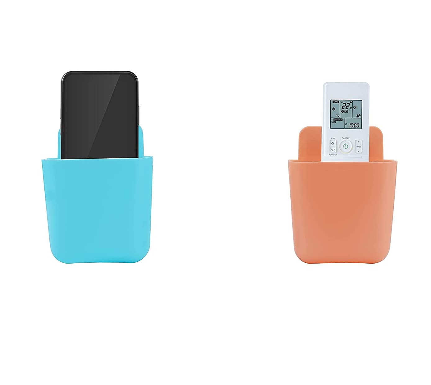 DAAS Kitchenware Wall Mounted Storage Case for Remote, Mobile Holder/Multi Purpose Stand/Charging Stand/Drilling Free Stand/Remote & Pen Holder (2 Piece), Standard (RV3470)