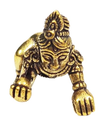 Estatua miniatura de latón Laddu Gopal Baby Krishna miniatura 2