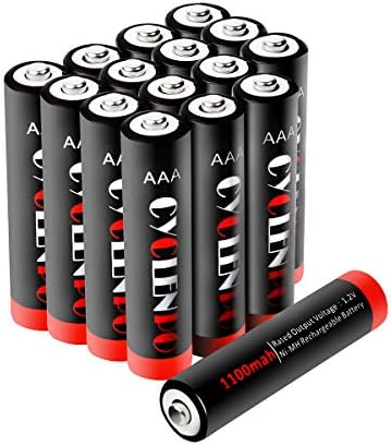CYCLENPO High-Capacity & Low Self-Discharge 1200 Cycles 1.2V NI-MH 1100mAh AAA Rechargeable Batteries (16 Pack)