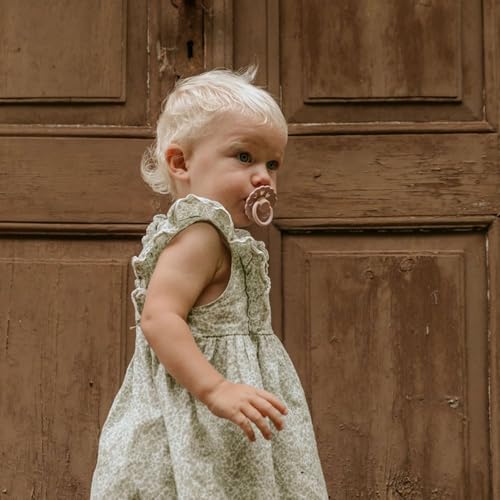 Image of FRIGG Natural Rubber Baby Pacifier 4-Pack Sunset Bliss | Made in Denmark | BPA-Free (0-6 Months)