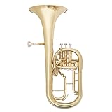 Odyssey OTH1000 Debüt ’Eb’ Tenorhorn-Outfit mit Deluxe-Koffer und Zubehör-Kit – Instrument mit poliertem Messingkörper, Edelstahlkolben – ideal für Messing- und Militärbänder