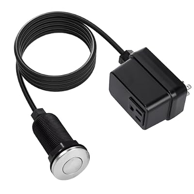 Kit de interruptor de aire para eliminación de basura, interruptor superior para fregadero, acero inoxidable cepillado, botón largo/2.5" por CLEESINK