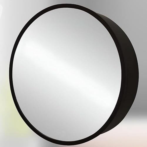 Image of iSTAR Round Wall Mirror with Storage Shelf | Bathroom Vanity Mirror with Hidden Storage Cabinet | Wall Mounted Decorative Mirror for Bathroom, Bedroom, Living Room (Black)