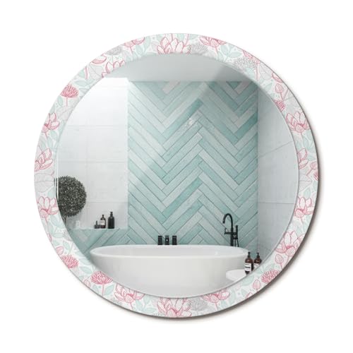 Miroir rond fi100 Fleurs grand format pour agrandir le salon