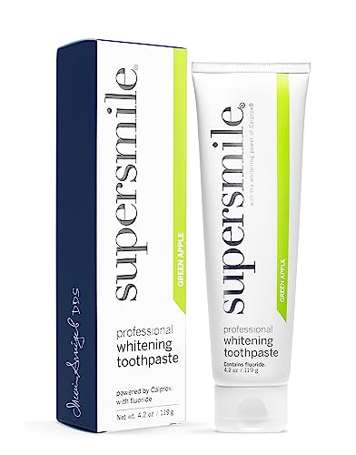 Supersmile Professional Whitening Toothpaste with Fluoride - Safe & Effective Teeth Whitener for Sensitive Teeth (Green Apple, 4.2 oz)