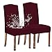KELUINA Extensible Etanche Jacquard Salle à Manger Chaise Couvre Décor à La Maison, Housses De Chaise pour Salle à Manger Chaises Restaurant Hôtel Cérémonie(Vin Rouge,2 Pièces)