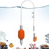 Bomba manual para cambiador de agua con sifón para acuario - Aspiradora manual para pecera | Herramienta de sifón con cepillo de limpieza para mantenimiento de acuarios domésticos, ambiente acuático,