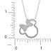 Disney Minnie Mouse Silver Plated Silhouette Pendant Necklace, 18 Inch Chain; Jewelry for Women