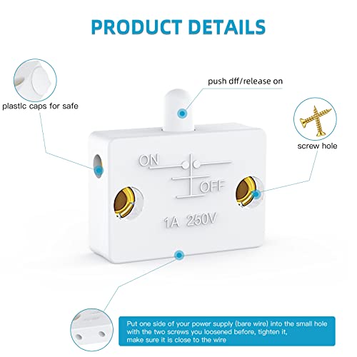 4 X Cabinet Lamp Switch,Cabinet Door Switch Wardrobe Touch Switches Drawers Open On Close Door Applicable Door Switch To12V 24V 110V. #TOP5