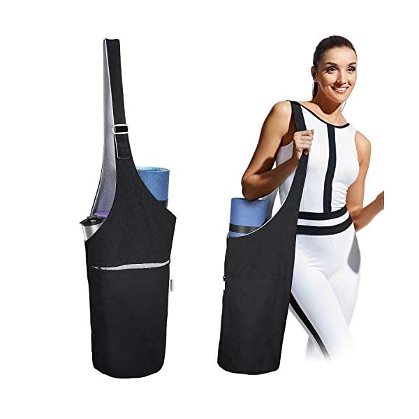PACEARTH Yoga Mat Bag, 40" x 15” Large Size Yoga Mat Carrier, Reversible Two-Tone Yoga Mat Tote, Fits Most Size Mats