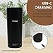 Muggo 12 oz Self-Heating Coffee Mug, Temperature Control Travel Mug, Black Portable Heated Coffee Mug with Leak-Proof Lid & 3-Hour Battery Life