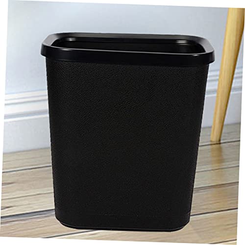 Caneca de basura rectangular Slim sin tapa de plástico negro miniatura 4