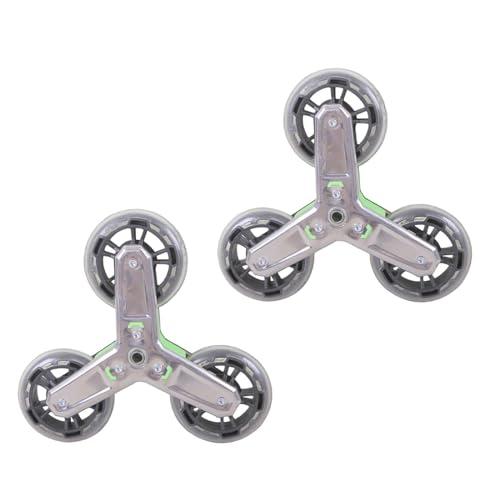 交換用三角階段昇降ホイール 三角形荷物カートホイール グリーン 2本 緑 21cm