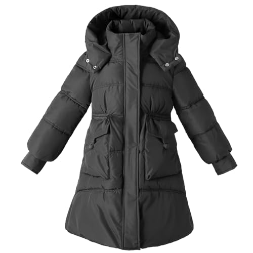 Girls Waterproof Coat Winter Parka Long Puffer Jacket Padded Hooded Snow Clothes