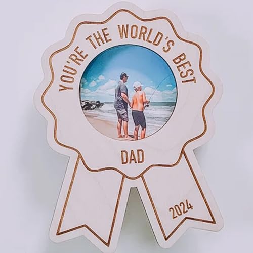 OENIZI Gifts for Dad, Wood Picture Frame 3x3IN Photo Father Gifts Idea, Dad Giftfor Birthady Christmas Father's Day (Style1)