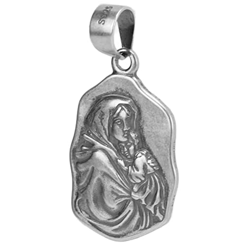 Pendentif Vierge Marie, collier élégant et luxueux de mère Marie, conception de relief de style rétro pour l'école, la fête, la maison Cover