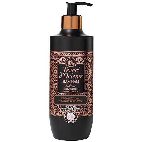 Tesori dOriente Hammam Body Lotion 13.5 fl oz Daily Full Body Moisturizer with Argan Oil Fast-Absorbing Lightweight & Non-Greasy Orange Blossom Scented All Skin Types