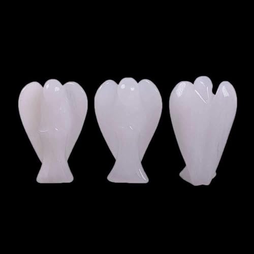 Miniatura 9 de Angelstones - Estatua de ángel de la guarda de cuarzo tallado en color blanco y transparente, 2.0in