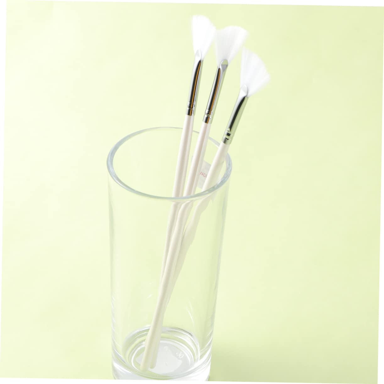 WEKADRIN 3pcs Long Handle for Facials Mask Diy Fan Shape Mask Brush Smooth Application Skin Care Tool
