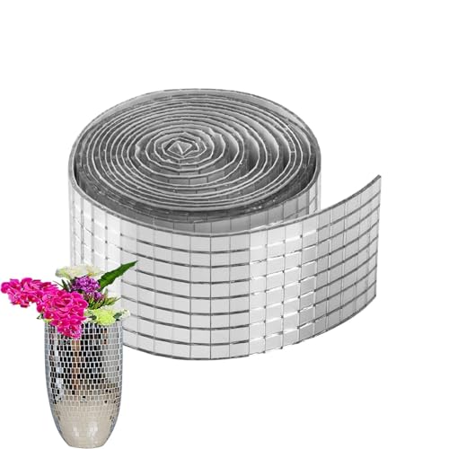 Carrelage Disco, Mosaique Miroir, Mosaïques Autocollantes, Sticker Réfléchissant Imperméable Décor,facette Miroir Autocollant, Pour Mur Cuisine Salle De...