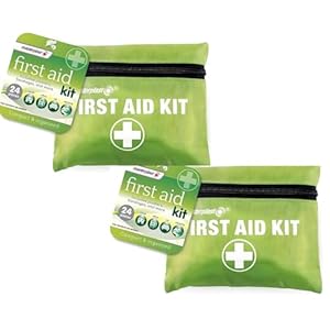 2×24 Piece First Aid Kit Compact Portable Emergency Medical Pouch for Home Office Travel Car Camping Workplace Safety Kit – Bundled by Smart Cutie