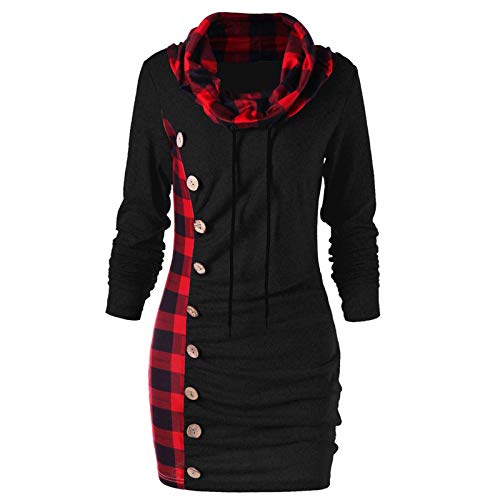 Robe patchwork d'été avec col tendance et décoration boutons - 7