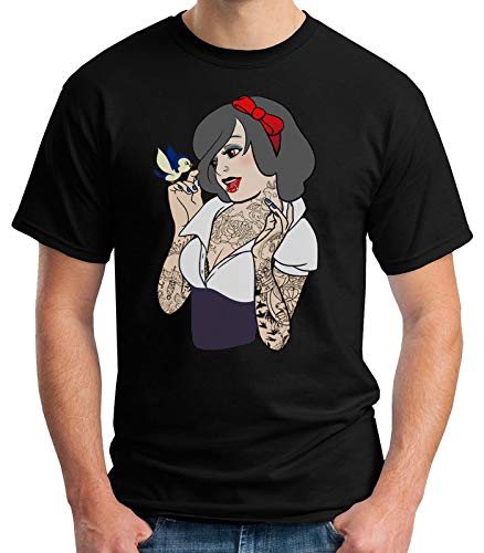Desconocido 35mm - Camiseta Niño Blancanieves Gotica - Pin up - Negro - Talla 9-10 años