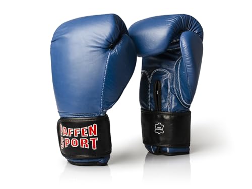 Paffen Sport KIBO Fight - Guanti da boxe e arti marziali in vera pelle, colore: blu