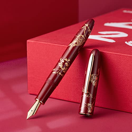 Stylo plume lapin rouge extra fin Hongdian N23 avec convertisseur d'encre - 4